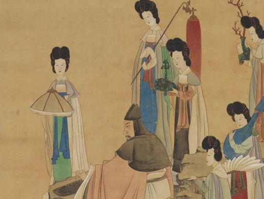 贺春壁纸|清·陈洪绶《抚琴图》